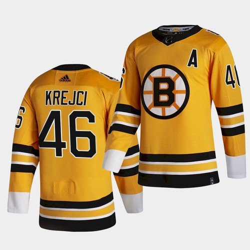 Boston Bruins #46 David Krejci Gold Retro Jersey