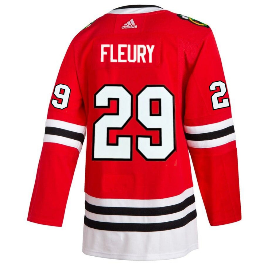 Men's Marc-Andre Fleury Chicago Blackhawks Home Red Adidas Authentic Jersey