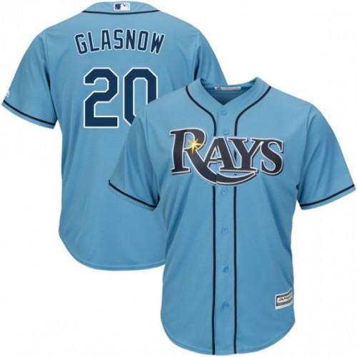 Mens Tampa Bay Rays Tyler Glasnow Cool Base Replica Jersey Light Blue