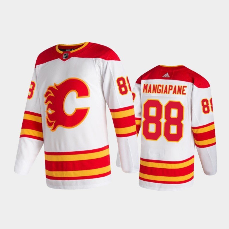Calgary Flames #88 Andrew Mangiapane White Away Authentic Pro Jersey