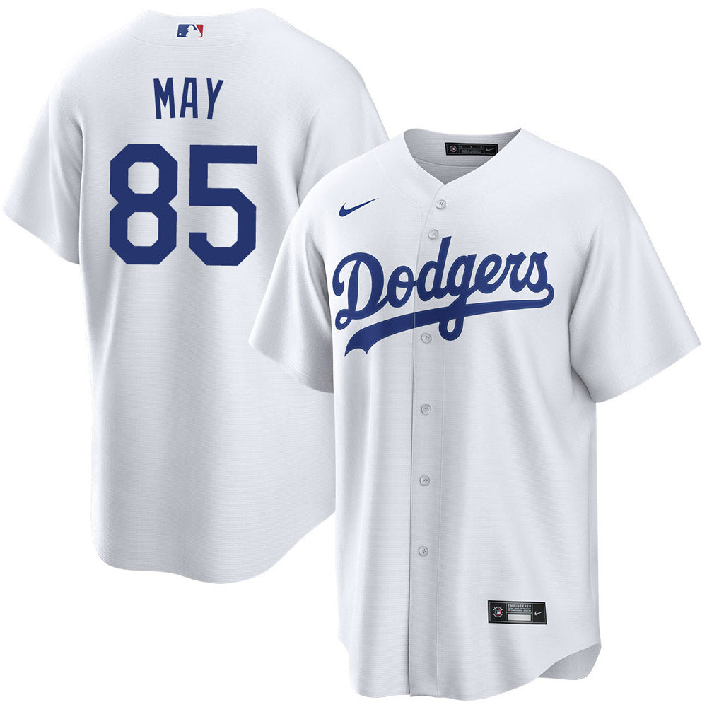 Men's Los Angeles Dodgers Dustin May Cool Base Replica Home Jersey - White