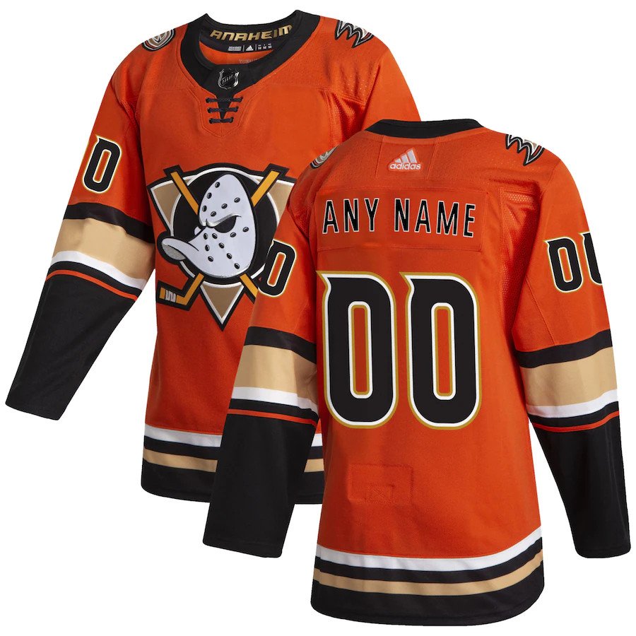 Custom Anaheim Ducks Custom Orange Alternate Authentic Pro Stitched Hockey Jersey