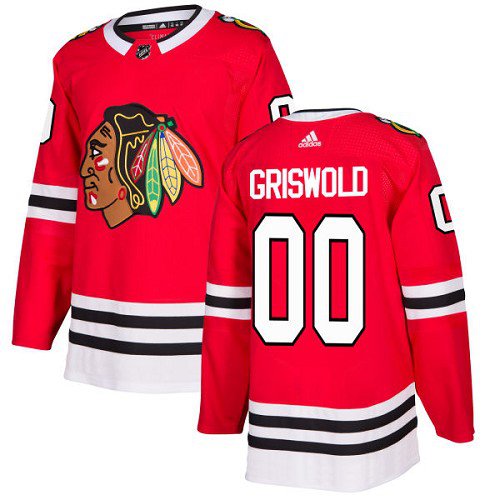 Chicago Blackhawks #00 Clark Griswold Authentic Red Home Jersey